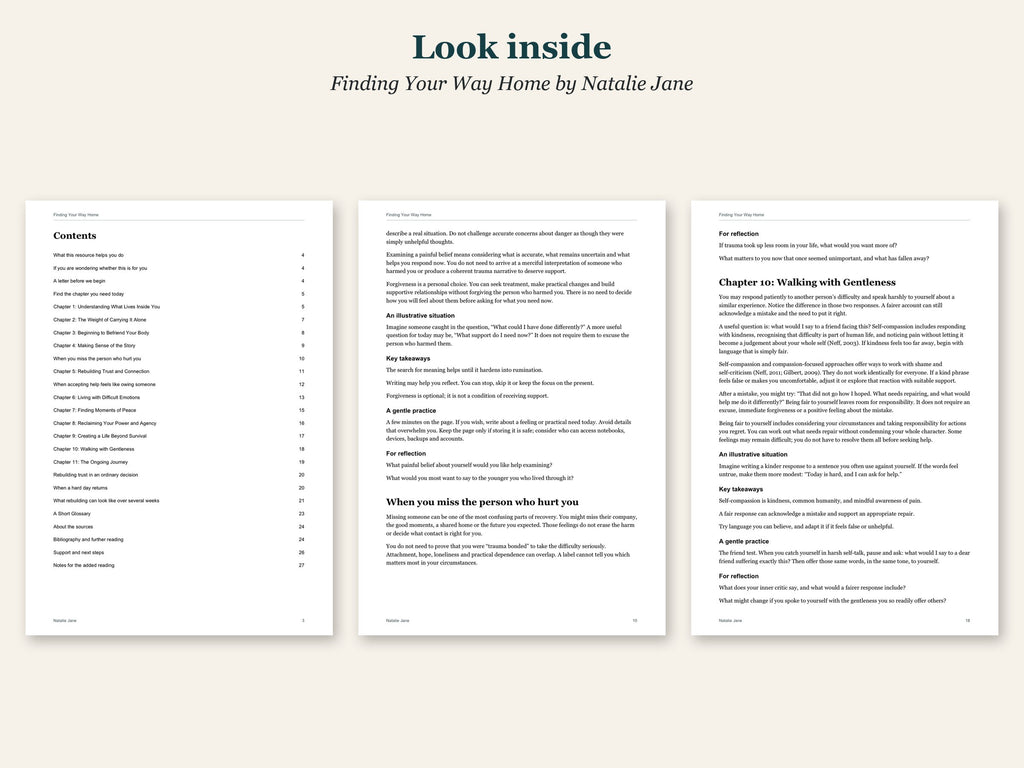 Look inside Finding Your Way Home by Natalie Jane: sample pages