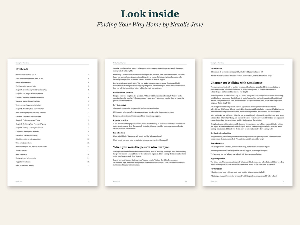 Look inside Finding Your Way Home by Natalie Jane: sample pages