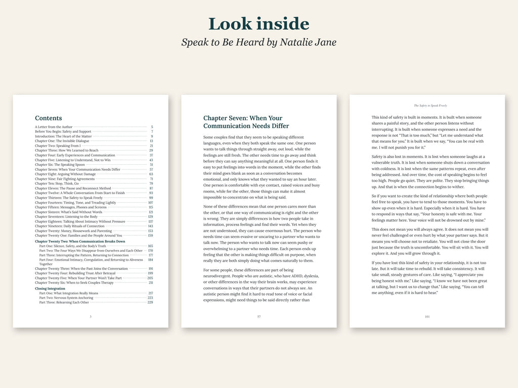 Look inside Speak to Be Heard by Natalie Jane: sample pages