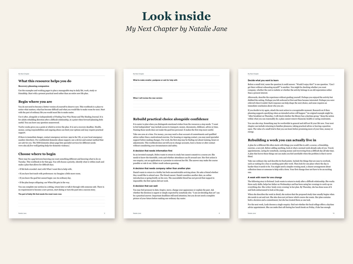 Look inside My Next Chapter by Natalie Jane: sample pages