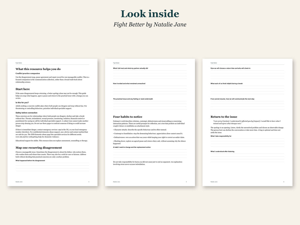 Look inside Fight Better by Natalie Jane: sample pages