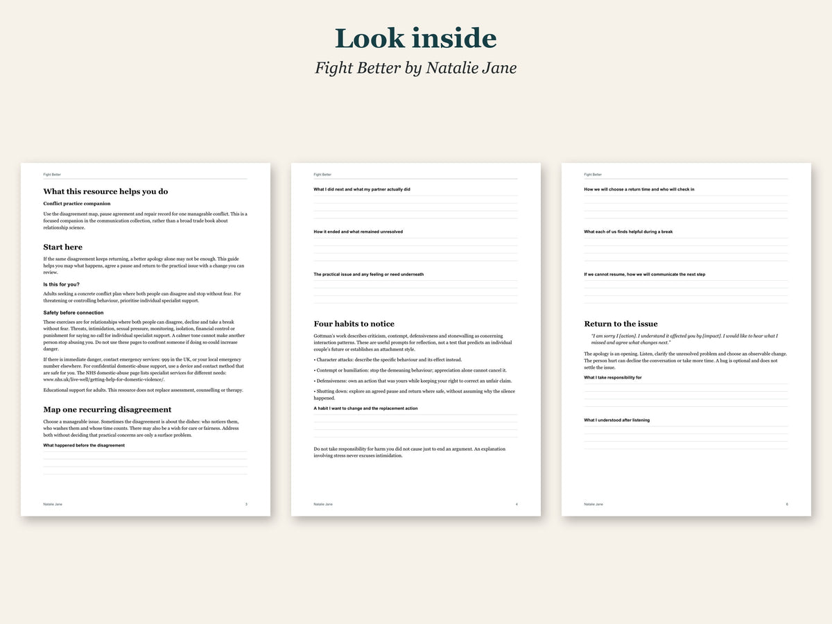 Look inside Fight Better by Natalie Jane: sample pages