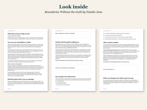 Look inside Boundaries Without the Guilt by Natalie Jane: sample pages