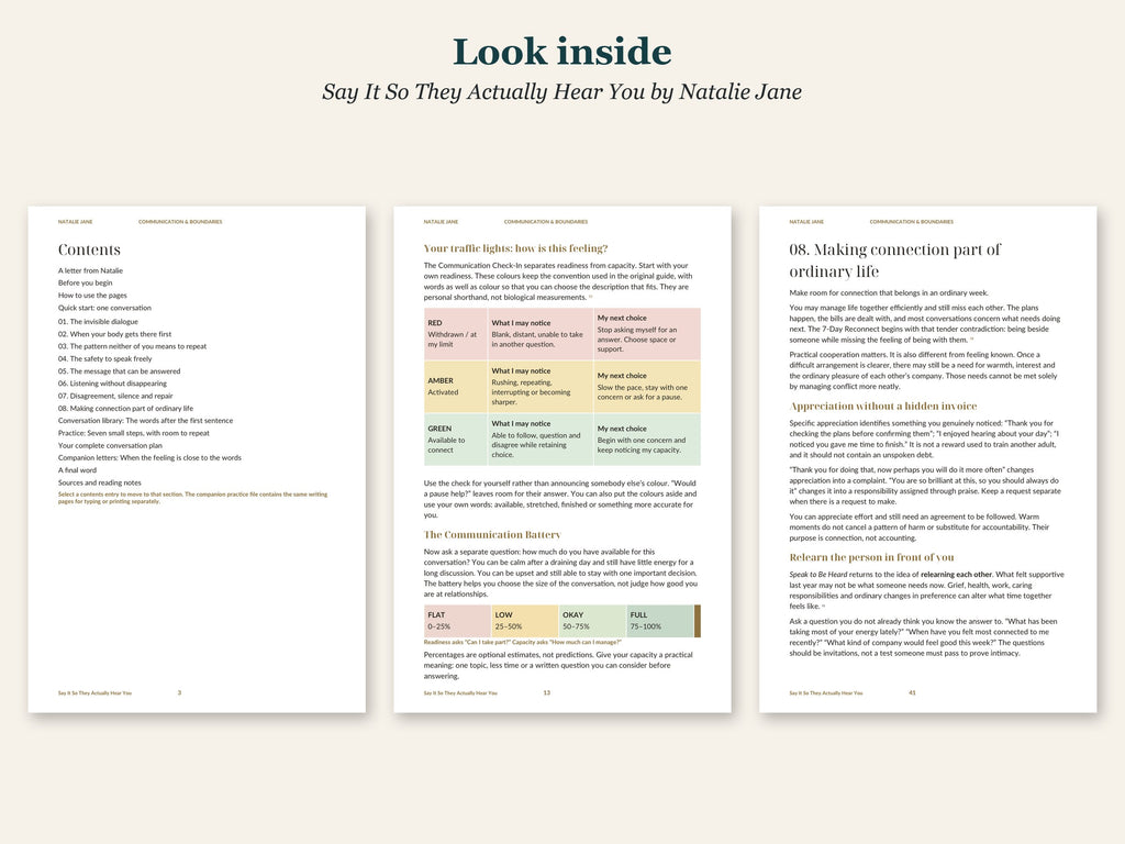 Look inside Say It So They Actually Hear You by Natalie Jane: sample pages