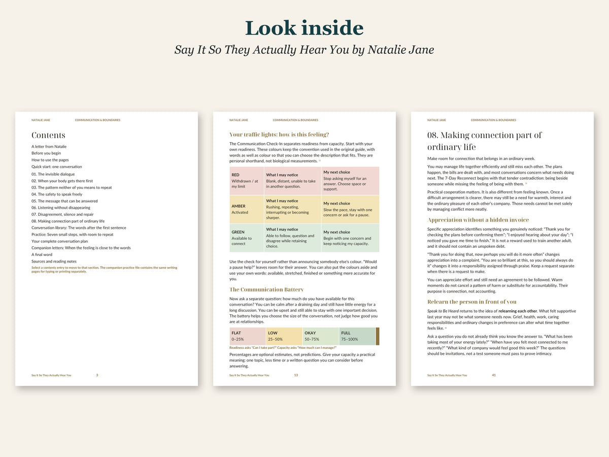 Look inside Say It So They Actually Hear You by Natalie Jane: sample pages